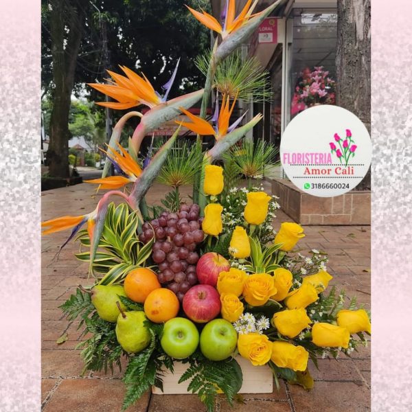 Frutero floral rosas Amarilla