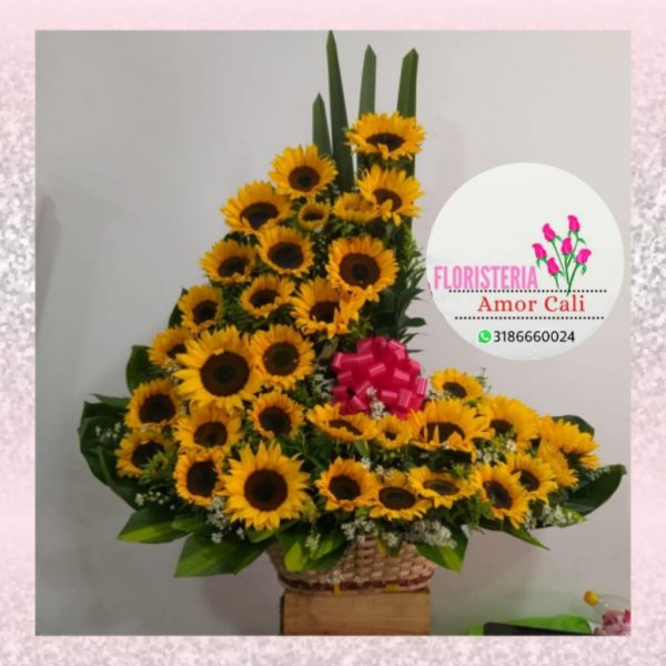 Arreglo floral forma L girasoles