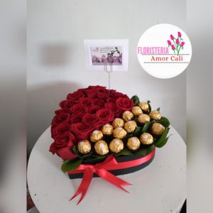 corazón rojo y ferreros