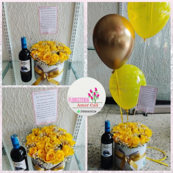 detalle floral ejecutivo rosas y vino
