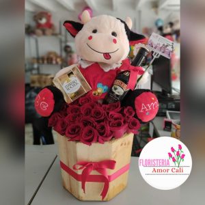 vaca de amor y rosas