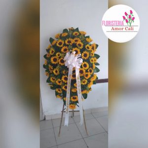 CORONA FUNEBRE DE GIRASOLES