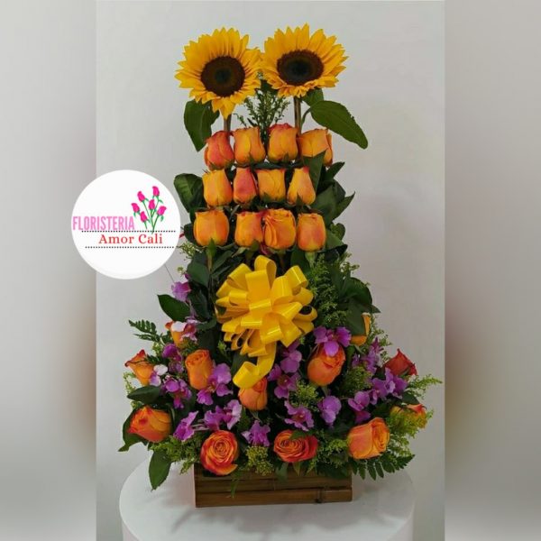 Arreglo floral color naranja