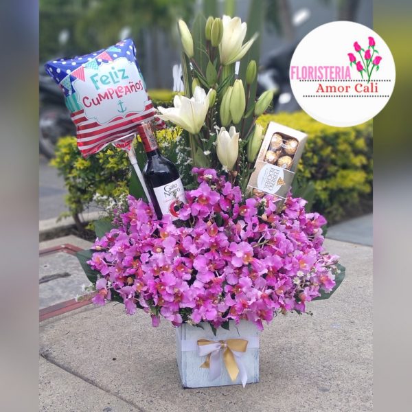 arreglo floral en orquídeas
