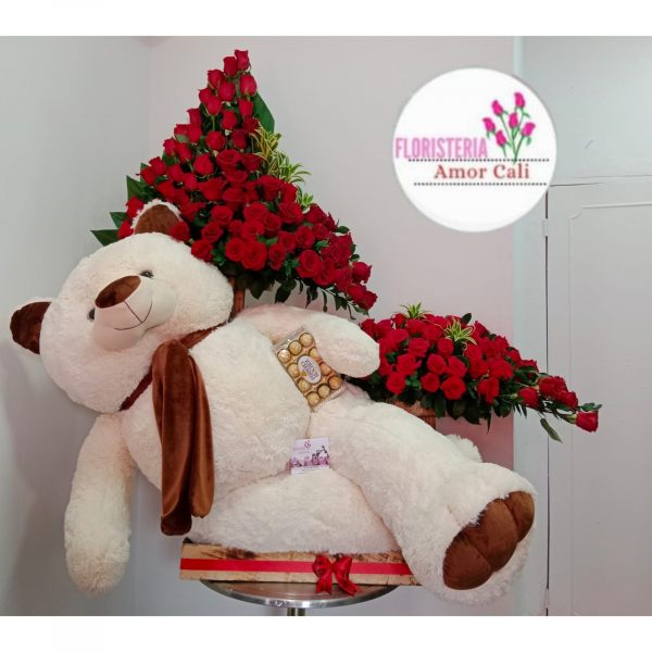 ramo gigante con peluche grande